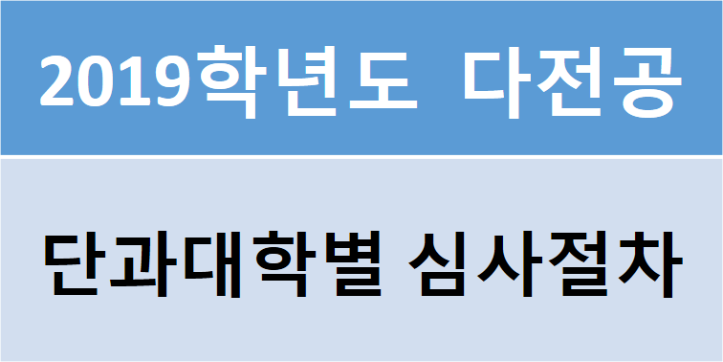 단과대학별 다중전공 선발과정(2019)